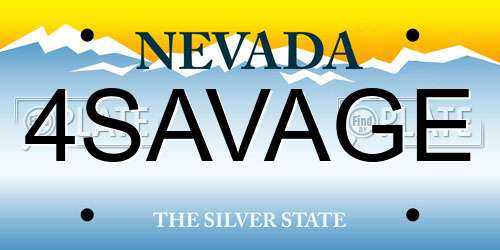 4SAVAGE Nevada License Plate
