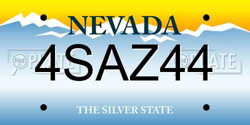 4SAZ44 Nevada License Plate