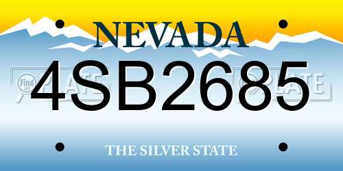 4SB2685 Nevada License Plate