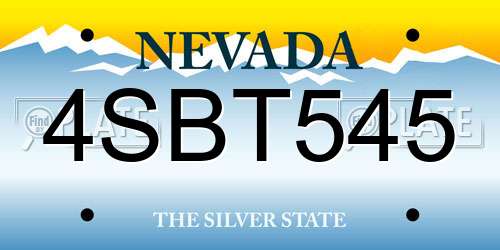 4SBT545 Nevada License Plate