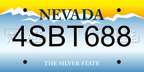 4SBT688 Nevada License Plate