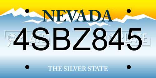 4SBZ845 Nevada License Plate