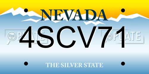 4SCV71 Nevada License Plate