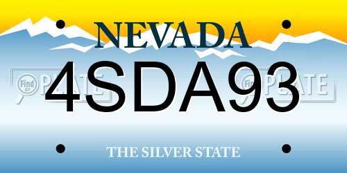 4SDA93 Nevada License Plate