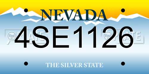 4SE1126 Nevada License Plate