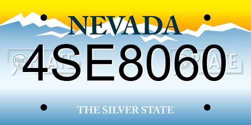 4SE8060 Nevada License Plate