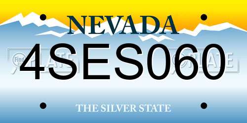 4SES060 Nevada License Plate