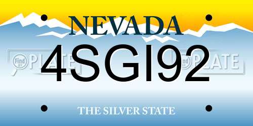 4SGI92 Nevada License Plate