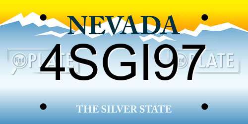 4SGI97 Nevada License Plate
