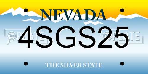 4SGS25 Nevada License Plate