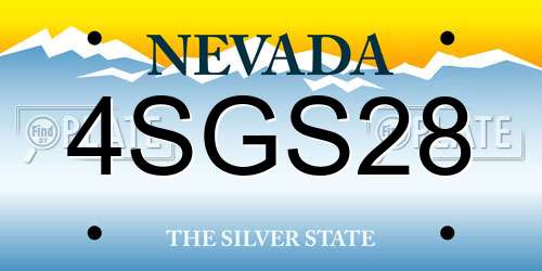4SGS28 Nevada License Plate