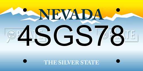 4SGS78 Nevada License Plate