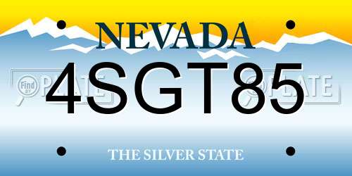 4SGT85 Nevada License Plate