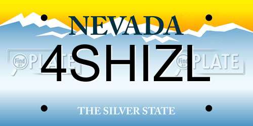 4SHIZL Nevada License Plate