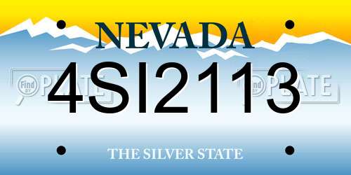 4SI2113 Nevada License Plate