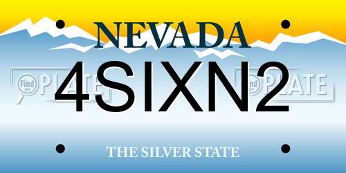 4SIXN2 Nevada License Plate