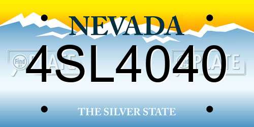 4SL4040 Nevada License Plate