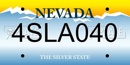 4SLA040 Nevada License Plate