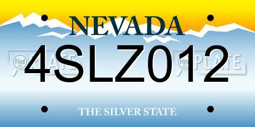 4SLZ012 Nevada License Plate