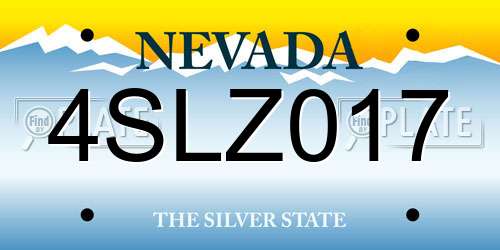 4SLZ017 Nevada License Plate