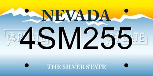 4SM255 Nevada License Plate