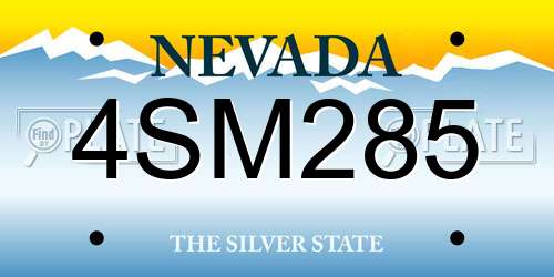 4SM285 Nevada License Plate