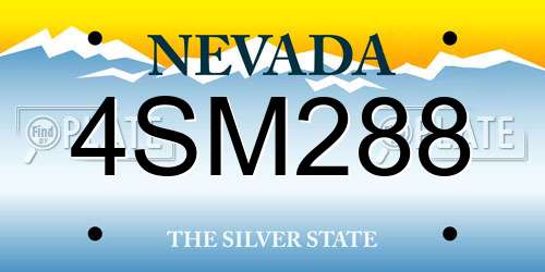 4SM288 Nevada License Plate