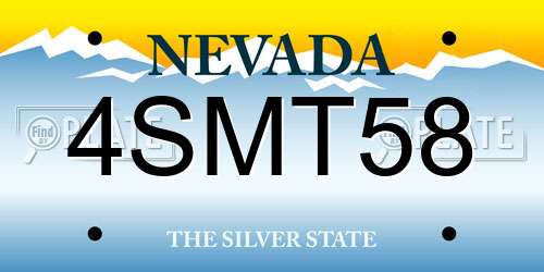 4SMT58 Nevada License Plate