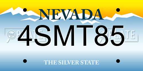 4SMT85 Nevada License Plate