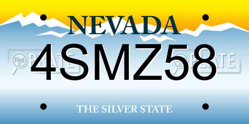 4SMZ58 Nevada License Plate