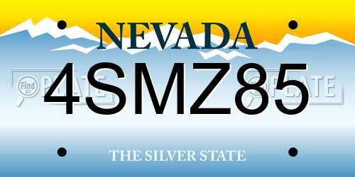 4SMZ85 Nevada License Plate