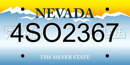 4SO2367 Nevada License Plate