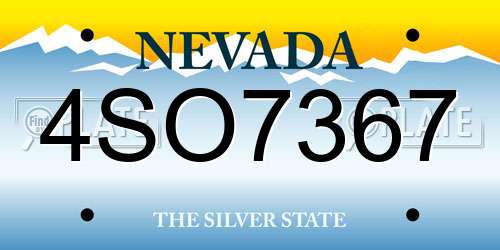 4SO7367 Nevada License Plate