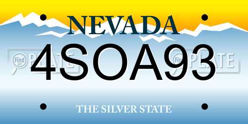 4SOA93 Nevada License Plate