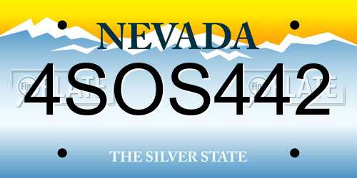 4SOS442 Nevada License Plate