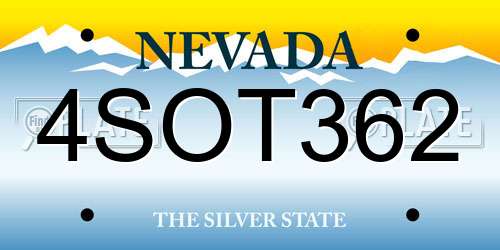4SOT362 Nevada License Plate