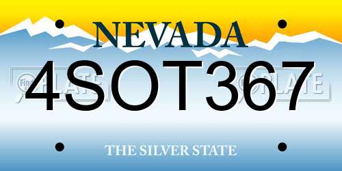 4SOT367 Nevada License Plate