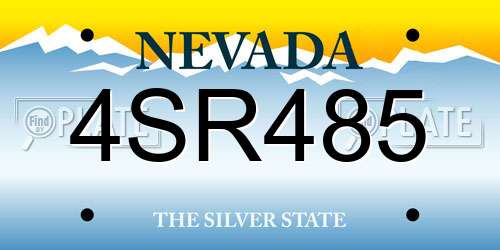4SR485 Nevada License Plate