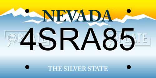 4SRA85 Nevada License Plate