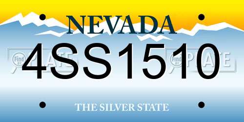4SS1510 Nevada License Plate