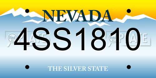 4SS1810 Nevada License Plate