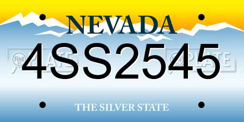 4SS2545 Nevada License Plate