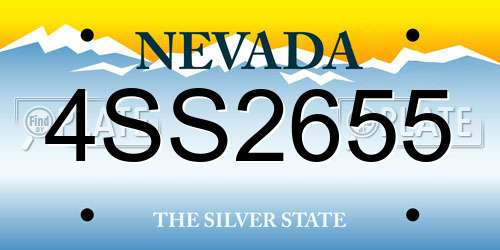 4SS2655 Nevada License Plate
