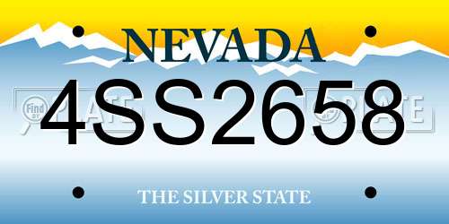 4SS2658 Nevada License Plate