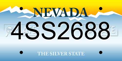 4SS2688 Nevada License Plate