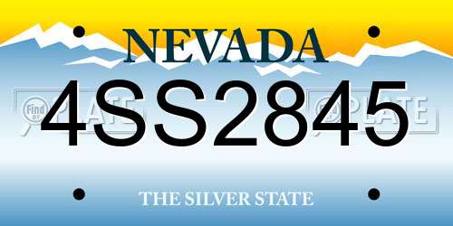 4SS2845 Nevada License Plate