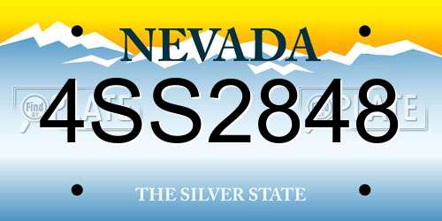 4SS2848 Nevada License Plate