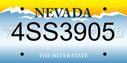 4SS3905 Nevada License Plate