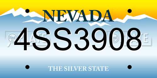 4SS3908 Nevada License Plate