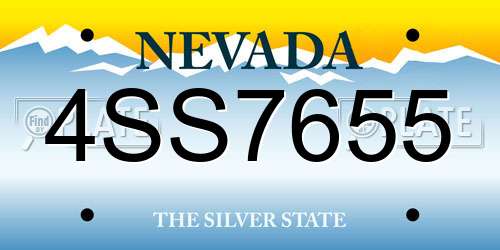 4SS7655 Nevada License Plate